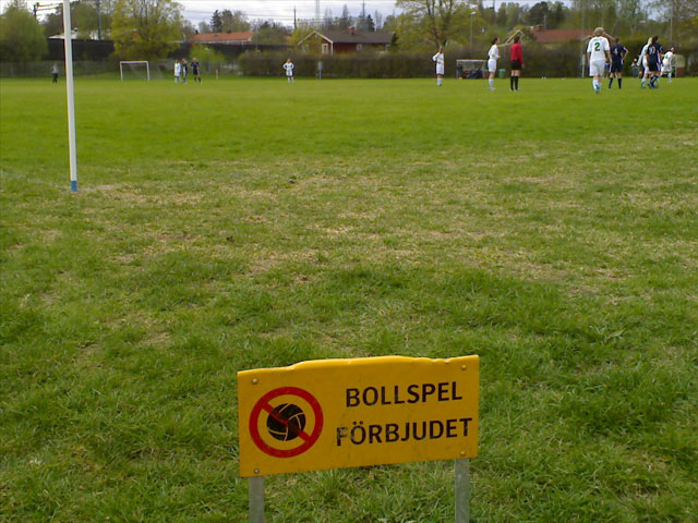 Bollspel förbjudet