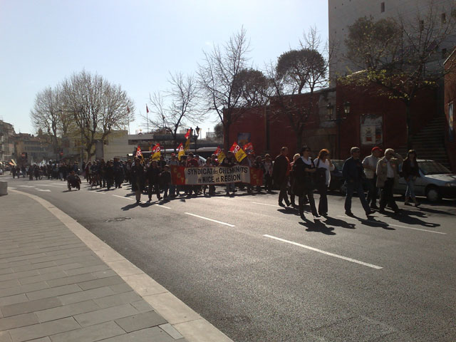 Demonstration på gatorna i Nice