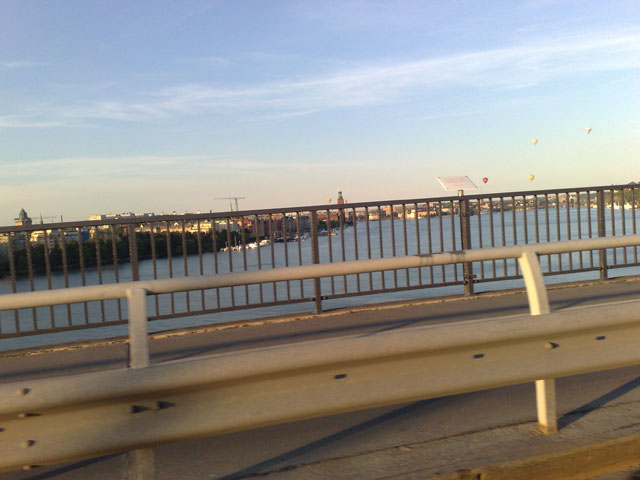 Utsikt från en bro i Stockholm